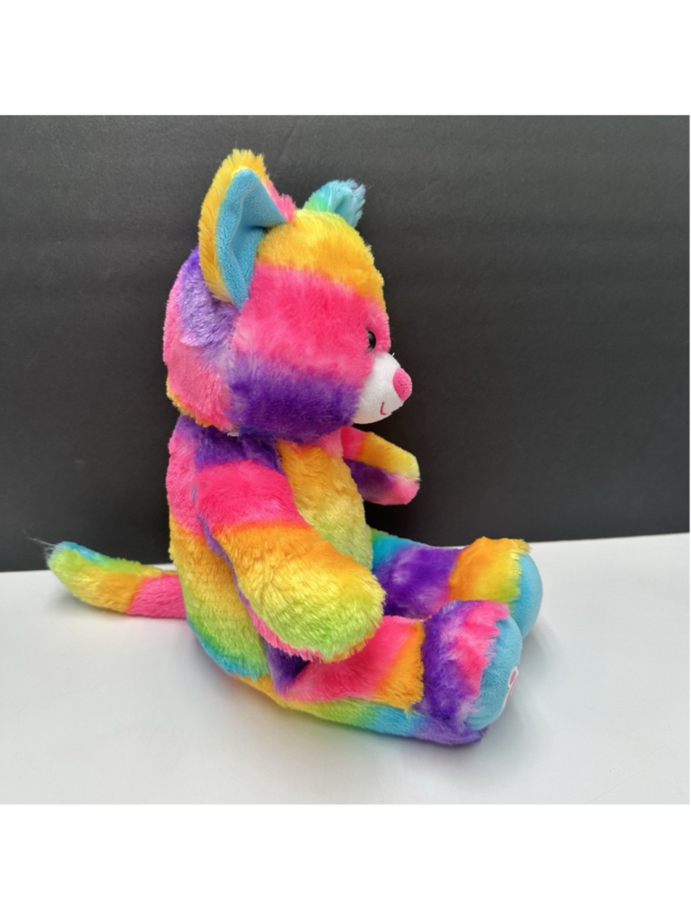 Build a Bear 15" Rainbow Kitty Cat Plush Tie Dye Neon Condo Cubs BAB Stuffed - Picture 3 of 8